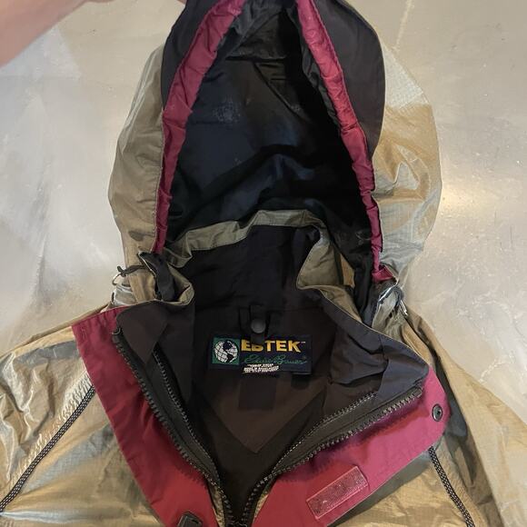 Eddie Bauer EBTek Goretex Jacket Coat Mens M Green Weatherproof Hood Ripstop - Picture 6 of 14